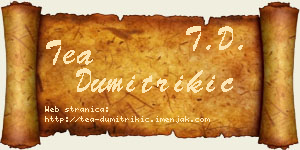 Tea Dumitrikić vizit kartica